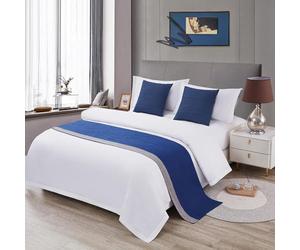 Runner da letto grigio Coperta lancio Copriletto bicolore Biancheria decorativa Copri sciarpa Sciarpe in tinta unita for la casa dell'hotel Letto doppio singolo king size(H,50*240cm for 180cm Bed)