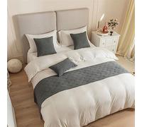 Runner da letto in velluto olandese, motivo conchiglie, per camera da letto, sciarpa, sciarpa, copriletto, protezione di lusso per hotel, per letto singolo, matrimoniale, king size (colore grigio, 45