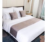 Runner da letto, moderno, in velluto di lusso, con strass, protezione decorativa per letto, stile europeo ispessito, con federa coordinata, per hotel, pensione, camera da letto, casa (#6,45 x 180 cm)