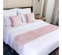 Runner da letto, moderno, in velluto di lusso, con strass, protezione decorativa per letto, stile europeo ispessito, con federa coordinata, per hotel, pensione, camera da letto, casa (#3, 45 x 240 cm)