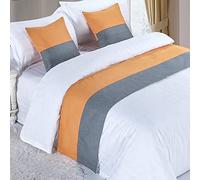 Runner da letto moderno patchwork, in lino, per letto king size, matrimoniale, letto singolo, 50 x 240 cm, copriletto e asciugamano, decorazione per i piedi del letto