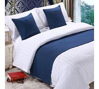 Runner da letto morbido blu navy - Tinta unita - Decorazione per la casa - Sciarpa da letto alla moda - Tappeto da fondo letto moderno per soggiorno, camera da letto, hotel, 210 x 50 cm