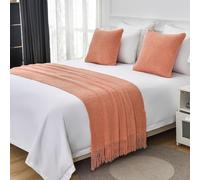 Runner da letto rosa e copriletto asciugamano per i piedi coperta accogliente copriletto protezione camera da letto decorazione hotel soggiorno sciarpa dormitorio di nozze singolo matrimoniale