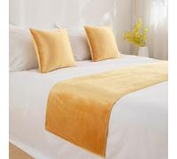 Runner Da Letto Solid Bed Scarf Velvet Bedding Protector Slipcover Versatile Table Runner No Fading Modern Bed Scarves For Bedroom Guestroom Hotel Table Decor ( Color : 4 , Size : Cushion cover*1 )