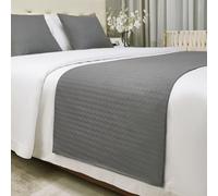 Runner da letto tinta unita con cuscino abbinato resistente allo scolorimento formato King Size ideale per camera da letto hotel o come decorazione della biancheria da letto,F-50*210CM(1.5m bed)