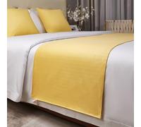 Runner da letto tinta unita con cuscino abbinato resistente allo scolorimento formato King Size ideale per camera da letto hotel o come decorazione della biancheria da letto,E-50*260CM(2.0m bed)