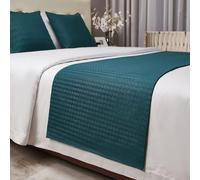 Runner da letto tinta unita con cuscino abbinato resistente allo scolorimento formato King Size ideale per camera da letto hotel o come decorazione della biancheria da letto,C-50*210CM(1.5m bed)