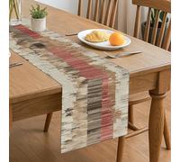 Runner da tavola a righe rustiche, con motivi strutturati per decorazione autunnale, perfetto per riunioni domestiche e celebrazioni stagionali, 33 x 183 cm