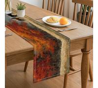Runner da tavola autunnale astratto, design rustico colorato per la decorazione della casa e le feste del Ringraziamento, 33 x 183 cm