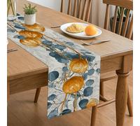 Runner da tavola autunnale, elegante decorazione botanica con frutta arancione per casa, riunioni di famiglia, vacanze, 33 x 183 cm