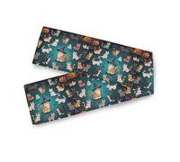 Runner da tavola bohémien con zucca gialla e gatto, decorazioni per Halloween, 33 x 178 cm, decorazioni autunnali per baby shower, riutilizzabile, runner natalizio caminos para mesa de Fiesta 177,8 cm