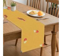 Runner da tavola con caramelle e mais, motivi divertenti e fantasiosi, autunnali, per cucina, sala da pranzo, decorazione per casa, riunioni di famiglia, celebrazioni, 33 x 183 cm