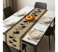Runner da tavola con design in bambù, eleganti motivi asiatici per decorazione primaverile, perfetto per riunioni e riunioni di famiglia, 33 x 183 cm