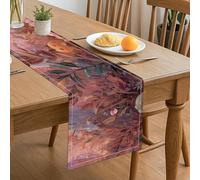 Runner da tavola con foglie autunnali, motivi floreali rustici per la casa autunnale, decorazione da pranzo, perfetto per riunioni del Ringraziamento, 33 x 183 cm