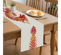 Runner da tavola con foglie autunnali, motivo floreale vivace e ispirato alla natura, decorazione per cucina, sala da pranzo, riunioni di famiglia, celebrazioni, 33 x 183 cm