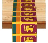 Runner da tavola con stampa bandiera dello Sri Lanka, resistente al calore, per feste, cucina, ufficio, casa, 33 x 183 cm