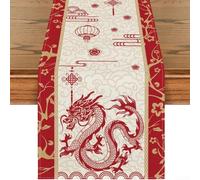 Runner da tavola decorativo con drago cinese per zodiaco, perfetto per feste a tema e uso quotidiano (runner B)