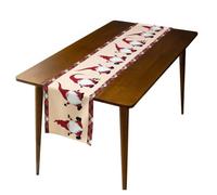 Runner da tavola decorativo per le vacanze, per l'inverno, in tessuto, motivo floreale con piante rosse con pupazzo di neve, rettangolare, per cucina, soggiorno, feste di nozze, casa vacanze (#1, 30 x