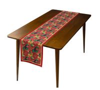 Runner da tavola decorativo per le vacanze, per l'inverno, in tessuto, motivo floreale con piante rosse con pupazzo di neve, rettangolare, per cucina, soggiorno, feste di nozze, casa vacanze (#12, 30
