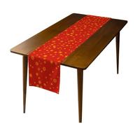 Runner da tavola decorativo per le vacanze, per l'inverno, in tessuto, motivo floreale con piante rosse con pupazzo di neve, rettangolare, per cucina, soggiorno, feste di nozze, casa vacanze (#16,30 x