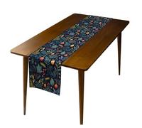 Runner da tavola decorativo per le vacanze, per l'inverno, in tessuto, motivo floreale con piante rosse con pupazzo di neve, rettangolare, per cucina, soggiorno, feste di nozze, casa vacanze (#3, 30 x