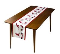 Runner da tavola decorativo per le vacanze, per l'inverno, in tessuto, motivo floreale con piante rosse con pupazzo di neve, rettangolare, per cucina, soggiorno, feste di nozze, casa vacanze (#2, 30 x