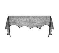 Runner da tavola di Halloween, sciarpa con cappotti in pizzo nero , decorazione della coperta del , centrotavola del festival gotico, accessorio per la cena del ristorante, decorazione