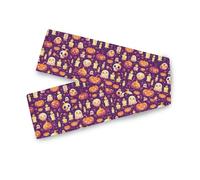 Runner da tavola extra lungo con teschi dolcetto o scherzetto, candele, dolci, decorazione per sala da pranzo, decorazione per interni ed esterni, runner per fattoria, 33 x 228 cm