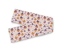 Runner da tavola extra lungo per matrimonio, zucca di Halloween, cappello da strega e stelle, stile fattoria, decorazione per soggiorno, decorazione per feste e vacanze all'aperto, 33 x 178 cm