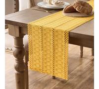Runner da Tavola Giallo Juta Tessuto 30x140 Boho Elegante Modern Centrini Moderni per Mobili Rettangolare Shabby Chic Casa Runner da Tavolo Moderno Quadrato Centro Tavola Cucina per Camera da Letto