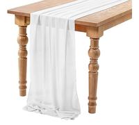 Runner da Tavola in Chiffon Bianco, Runner da Matrimonio Romantico, 70 * 300cm Runner Tavola Moderno Trasparente, Decorazione toeletta Table Runner per Banchetti Feste Cene Baby Shower (B)
