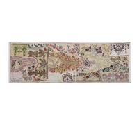 Runner da tavola in cotone etnico decorativo indiano da pranzo con perline ricamate, decorazione fatta a mano, in tessuto, 50,8 x 101,6 cm, colore: bianco