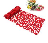 Runner da tavola in feltro, motivo traforato a fiori, tovaglia, tovaglietta, sottobicchiere, accessorio per decorare la sala da pranzo, lavabile, 100 x 30 cm Rot