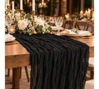 Runner da tavola in garza nera, 3 m, per formaggi, per matrimoni, baby shower