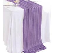 Runner da tavola in garza Pleated Transparent Tablecloth Cheese Table Runner Light Blue Coral Peach Wedding Thanksgiving Christmas(Purple90 400,Green)