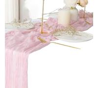 Runner da tavola in garza Pleated Transparent Tablecloth Cheese Table Runner Light Blue Coral Peach Wedding Thanksgiving Christmas(Pink90 300,Grass green90 300)