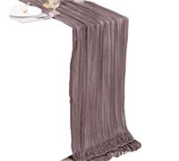 Runner da tavola in garza Pleated Transparent Tablecloth Cheese Table Runner Light Blue Coral Peach Wedding Thanksgiving Christmas(Brown90 400,Green)