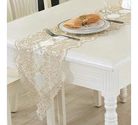Runner da tavola in pizzo con decorazione per la casa moderna per TV (oro chiaro, 30 x 180 cm)