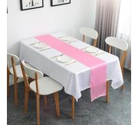 Runner da tavola in raso per eventi, perfettamente adatto per matrimoni e banchetti con un tocco moderno (rosa scuro)