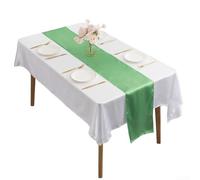 Runner da tavola in raso per eventi, perfettamente adatto per matrimoni e banchetti con un tocco moderno (carta verde 142)