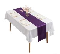 Runner da tavola in raso progettato per matrimoni e banchetti, per composizioni di tavoli sofisticati (viola scuro)