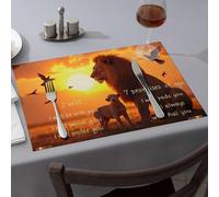 Runner da tavola Le promesse del leone al tramonto, tovagliette estive in silicone per cucina (4 pezzi)