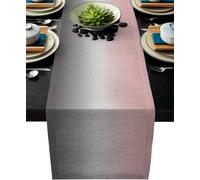 Runner da tavola lungo Ombre per la decorazione della casa, tovaglia moderna in cotone e lino sfumato rosa grigio, lavabile, antiscivolo, rettangolare, per tavolo da pranzo, matrimoni, cucina, feste