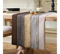 Runner da tavola marrone moderno da cucina, tavolo da pranzo, decorazione per interni ed esterni, vacanze, feste, soggiorno, decorazione runner da tavolo, 40 x 140 cm, per soggiorno, in lino, per