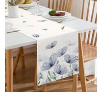 Runner da Tavola Moderno Floreale Primavera 33 x 183 cm Rustico Runner da Tavolo Lino Lavabile Estivo Centro Tavola Letto Decorazioni Elegante Tovaglia per Soggiorno Sala da Pranzo Cucina