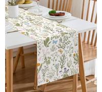 Runner da Tavola Moderno Floreale Primavera 40 x 140 cm Rustico Runner da Tavolo Lino Lavabile Estivo Centro Tavola Letto Decorazioni Elegante Tovaglia per Soggiorno Sala da Pranzo Cucina