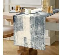 Runner da Tavola Moderno Runner Nero in Lino Runner per il Tavolo Boho a Doppio Strato Addensato Panno Decorativo per Cene di Eventi, Decorazioni per la Casa 40 cm x 140 cm