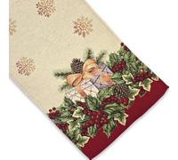 Runner da Tavola Natalizia in tessuto Gobelin Piazzato, Runner con motivo natale, Centrotavola Natalizio, Decorazioni Natalizie per Tavola, 100% Made in Italy (Regalo, Runner 43 x 135 cm)