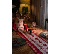Runner da tavola natalizio, tovaglia natalizia con elegante alce e fiocco di neve, stampato, per decorazione da tavolo, Natale, vacanza