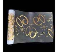 Runner da tavola per 60 Compleanno 28 cm x 10m Runner da Tavolo Oro Tovaglia per Tavolo 60 Anni per Decorazione Banchetti
